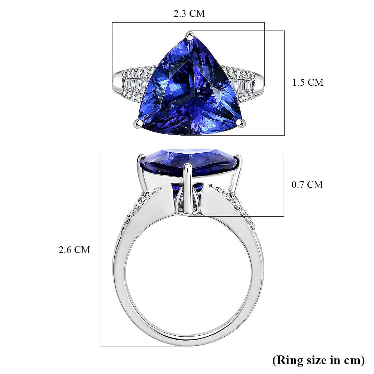 RHAPSODY - 950 Platinum AAAA Tanzanite and White Diamond (VS-E-F) Ring 8029718 6