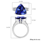RHAPSODY - 950 Platinum AAAA Tanzanite & White Diamond (VS-E-F) Solitaire Ring 7.84 Ct.
