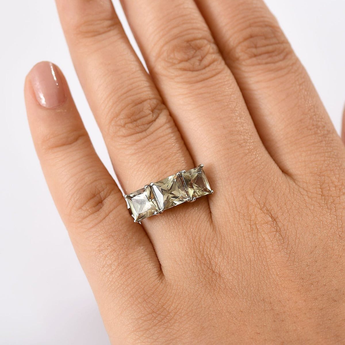 RHAPSODY 950 Platinum AAAA Turkizite 3 Stone Ring 5.95 Ct 8155378 3