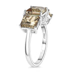 RHAPSODY 950 Platinum AAAA Turkizite 3 Stone Ring 6.00 Ct, Platinum Wt.4.74 Gms.