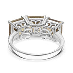 RHAPSODY 950 Platinum AAAA Turkizite 3 Stone Ring 6.00 Ct, Platinum Wt.4.74 Gms.