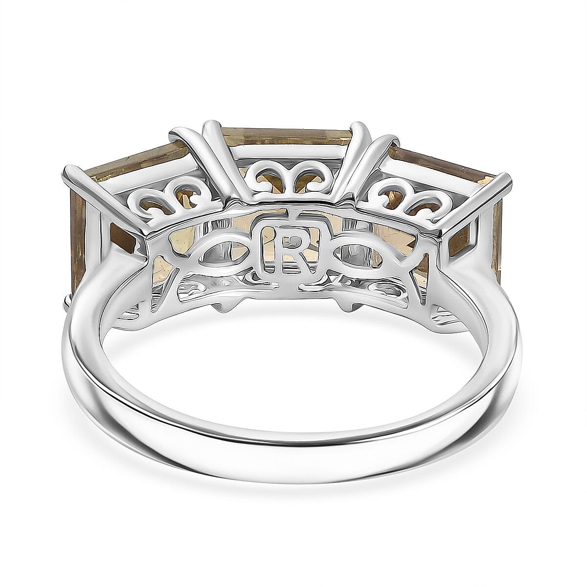 RHAPSODY 950 Platinum AAAA Turkizite 3 Stone Ring 5.95 Ct 8155378 5