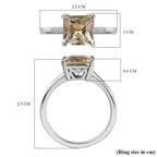 Rhapsody 950 Platinum AAAA Turkizite (Princess Cut - 2.45 Ct) White Diamond (EF-VS) Ring 2.52 Ct