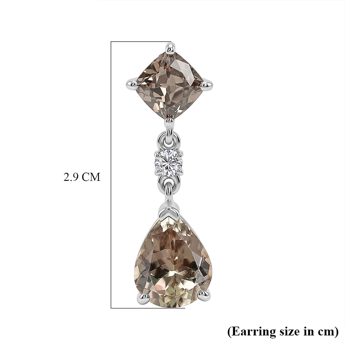 Rhapsody 950 Platinum AAAA Turkizite &amp; VS-E/F White Diamond Dangling Earring with Screw Back 8.64 Ct, Platinum Wt. 6.57 Gms 8525101 6