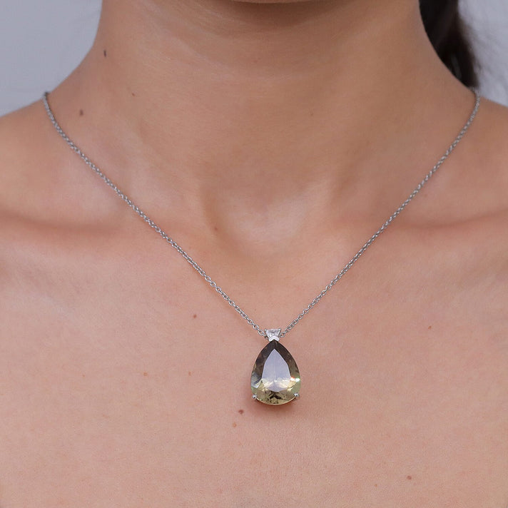 The Heirloom Collection -Rhapsody -950 Platinum AAAA Natural Turkizite and Natural Diamond (VS-E-F) Solitaire Pendant 20.13 Ct 8557644 2