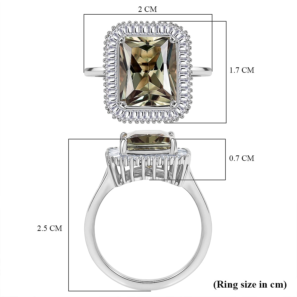 FINAL STOCK - RHAPSODY 950 Platinum AAAA Turkizite &amp; Natural White Diamond (VS-EF) Ring 5.00 Ct, Platinum Wt. 7.06 Gms. 8332646 5