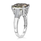 Rhapsody 950 Platinum AAAA Natural Turkizite & Natural White Diamond (VS-E-F) Solitaire Ring 10.24 Ct, Platinum Wt. 8.42 Gms.