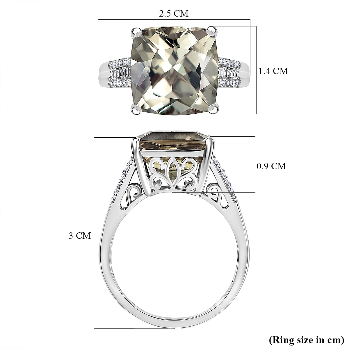 Rhapsody 10 Ct. AAAA Natural Turkizite, Natural White Diamond Cocktail Ring in 950 Platinum (VS/EF) 8286902 5