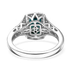 Rhapsody 950 Platinum AGI Certified & Appraised AAAA Indicolite & Natural VS-E-F White Diamond Ring 2.33 Ct, Platinum Wt. 6.10 Gms