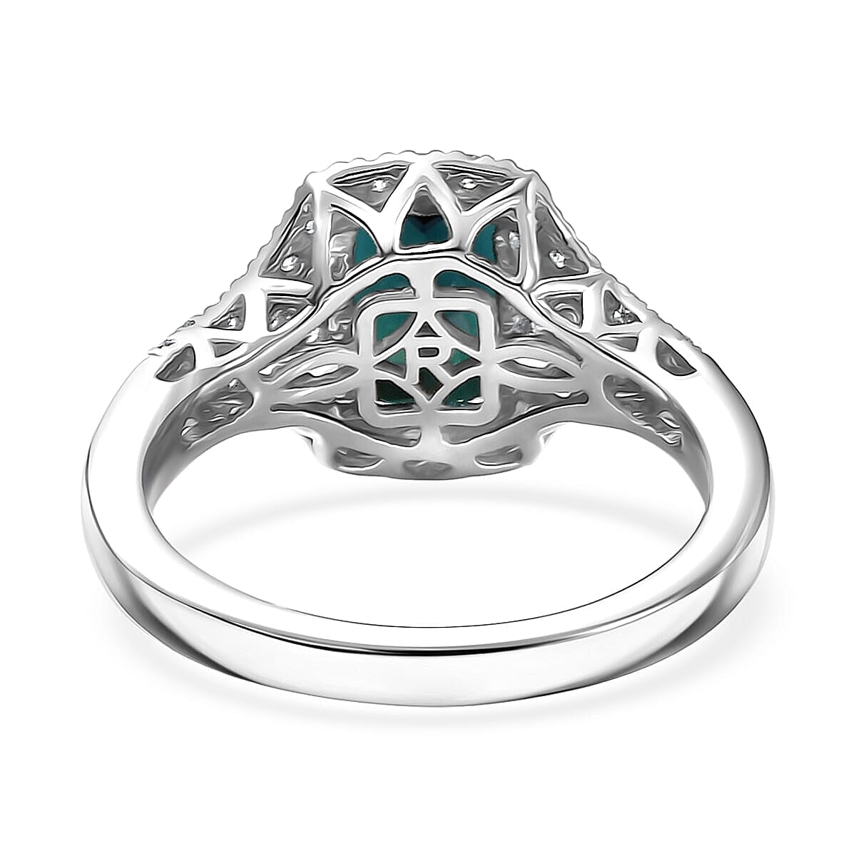 Rhapsody 950 Platinum AGI Certified &amp; Appraised AAAA Indicolite &amp; Natural VS-E/F White Diamond Halo Ring 2.33 Ct, Platinum Wt. 6.10 Gms 8466186 4