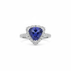 Rhapsody 950 Platinum AGI Certified & Appraised AAAA Intense Vivid Tanzanite & (VS-E-F) Natural Diamond Ring 3.20 Ct.