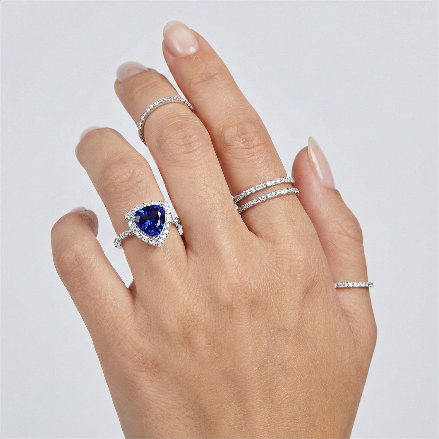 Rhapsody 950 Platinum AGI Certified &amp; Appraised AAAA Intense Vivid Tanzanite &amp; (VS-E-F) Natural Diamond Halo Ring 3.20 Ct. 8373884 5