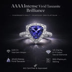Rhapsody 950 Platinum AGI Certified & Appraised AAAA Intense Vivid Tanzanite & (VS-E-F) Natural Diamond Ring 3.20 Ct.