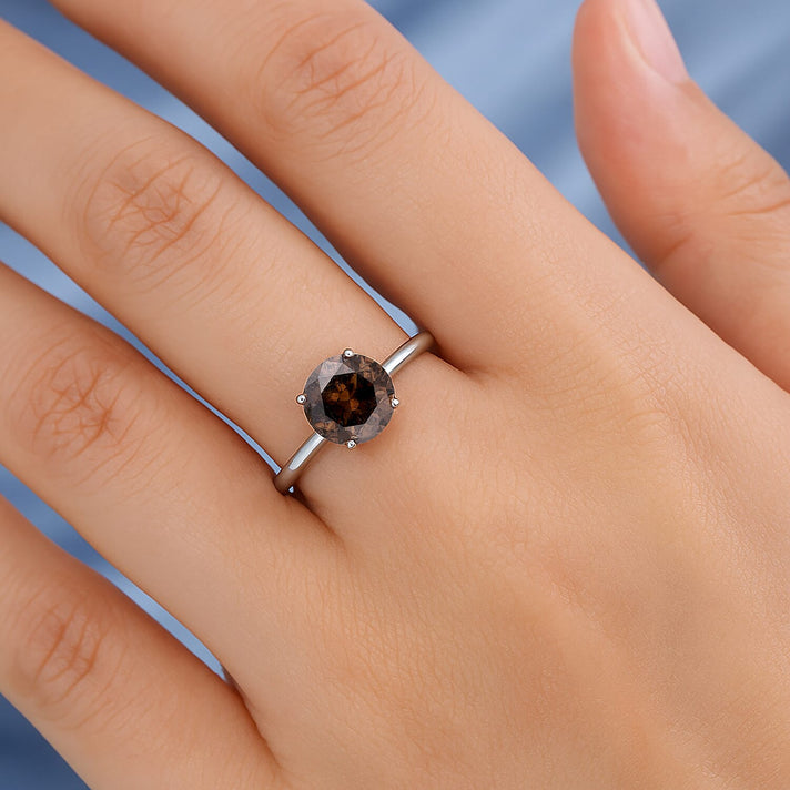 First Time Ever - RHAPSODY 2 Ct. Champagne Diamond Solitaire Ring in 950 Platinum SGL Certified 8170929 2