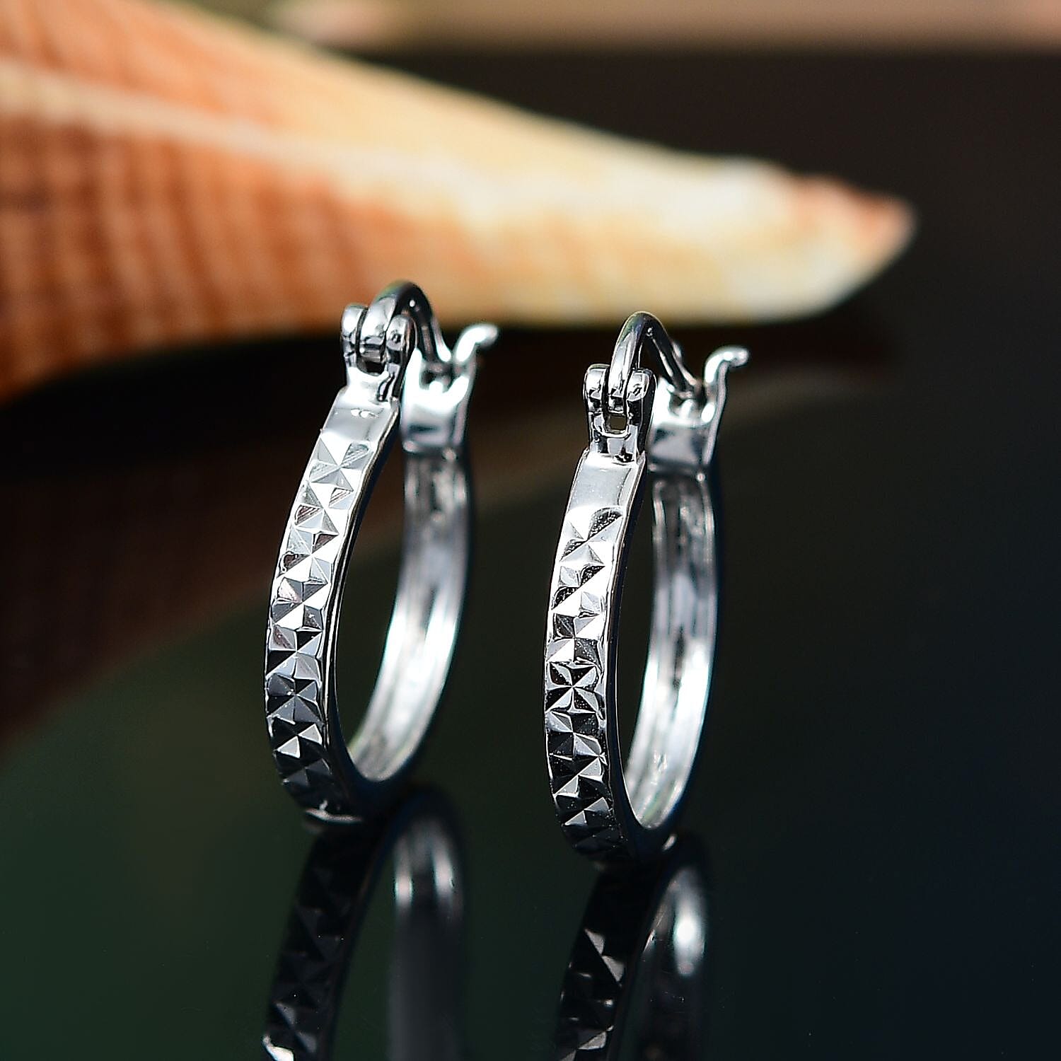 RHAPSODY 950 Platinum Full Hoop Earring with Clasp, Platinum Wt. 3.38 Gms. 8056189 2