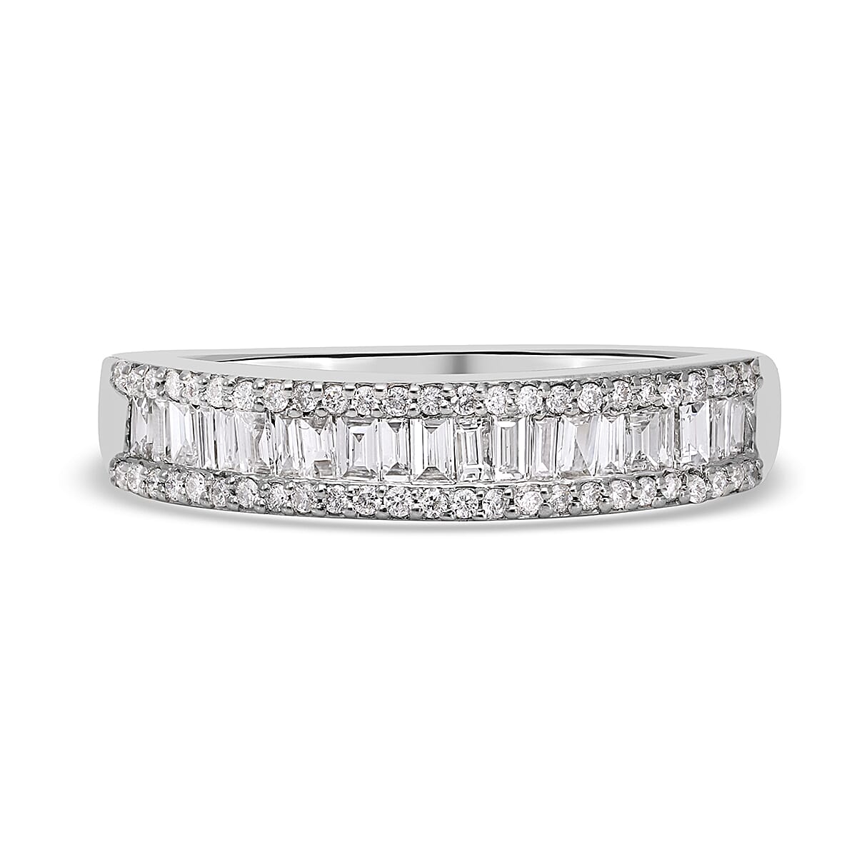 Close Out Deal- 950 Platinum Natural Diamond VS-SI/EF Half Eternity Ring 7970871 3