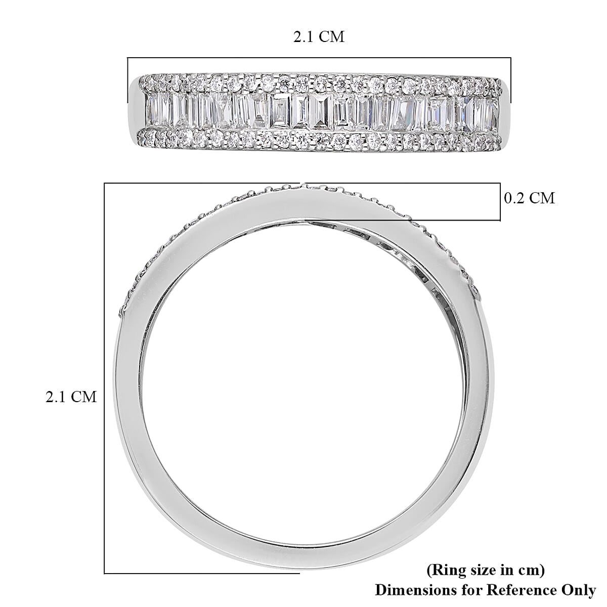 Close Out Deal- 950 Platinum Natural Diamond VS-SI/EF Half Eternity Ring 7970871 5