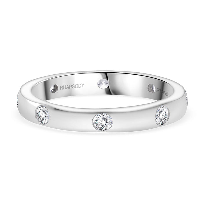 Rhapsody 950 Platinum IGI Certified White Diamond (VS-EF) Band Ring 0.50 Ct, Platinum Wt. 6.00 Gms. 8039843 1