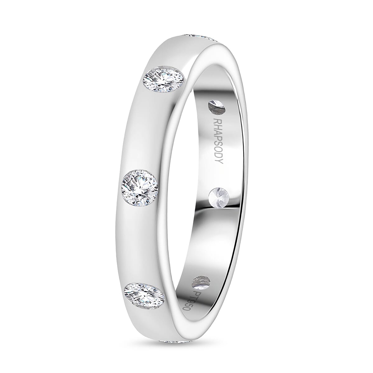 Rhapsody 950 Platinum IGI Certified White Diamond (VS/EF) Band Ring 0.50 Ct, Platinum Wt. 6.00 Gms. 8039843 4