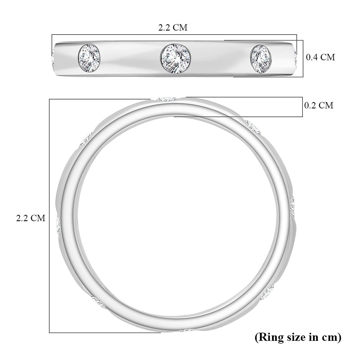 Rhapsody 950 Platinum IGI Certified White Diamond (VS/EF) Band Ring 0.50 Ct, Platinum Wt. 6.00 Gms. 8039843 5