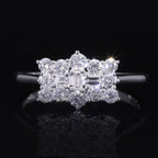 Rhapsody - IGI Certified 950 Platinum (VS E-F) White Diamond Boat Ring 1.00 Ct, Platinum Wt. 4.20 Gms.