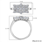 Rhapsody - IGI Certified 950 Platinum (VS E-F) White Diamond Boat Ring 1.00 Ct, Platinum Wt. 4.20 Gms.