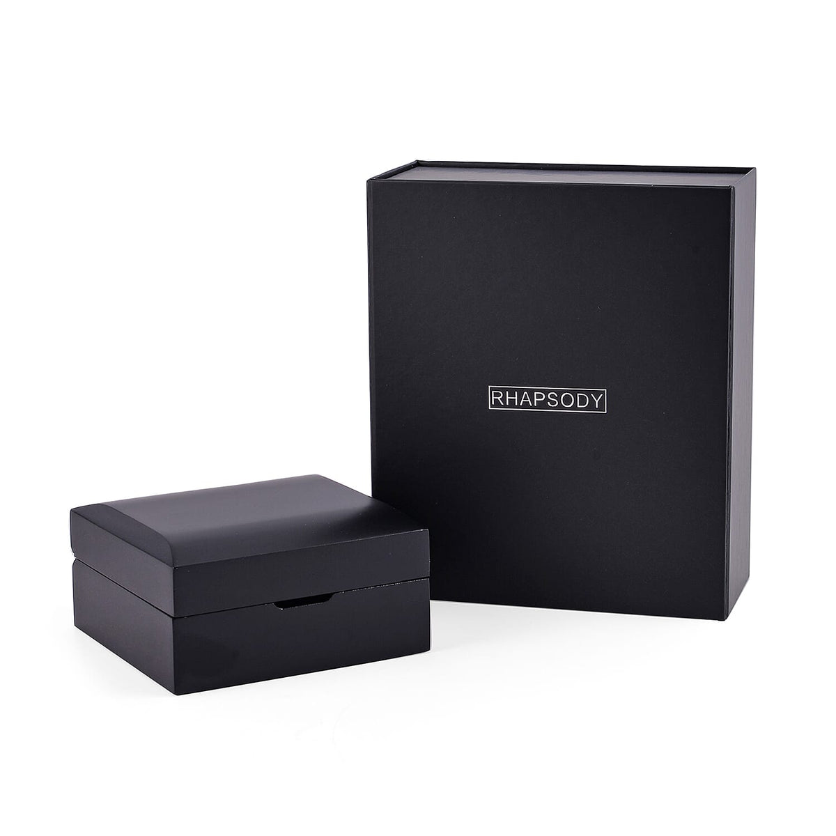 Rhapsody Patterned Necklace Box (Size 10x9x5 cm) - Black &amp; Black 7932511 12
