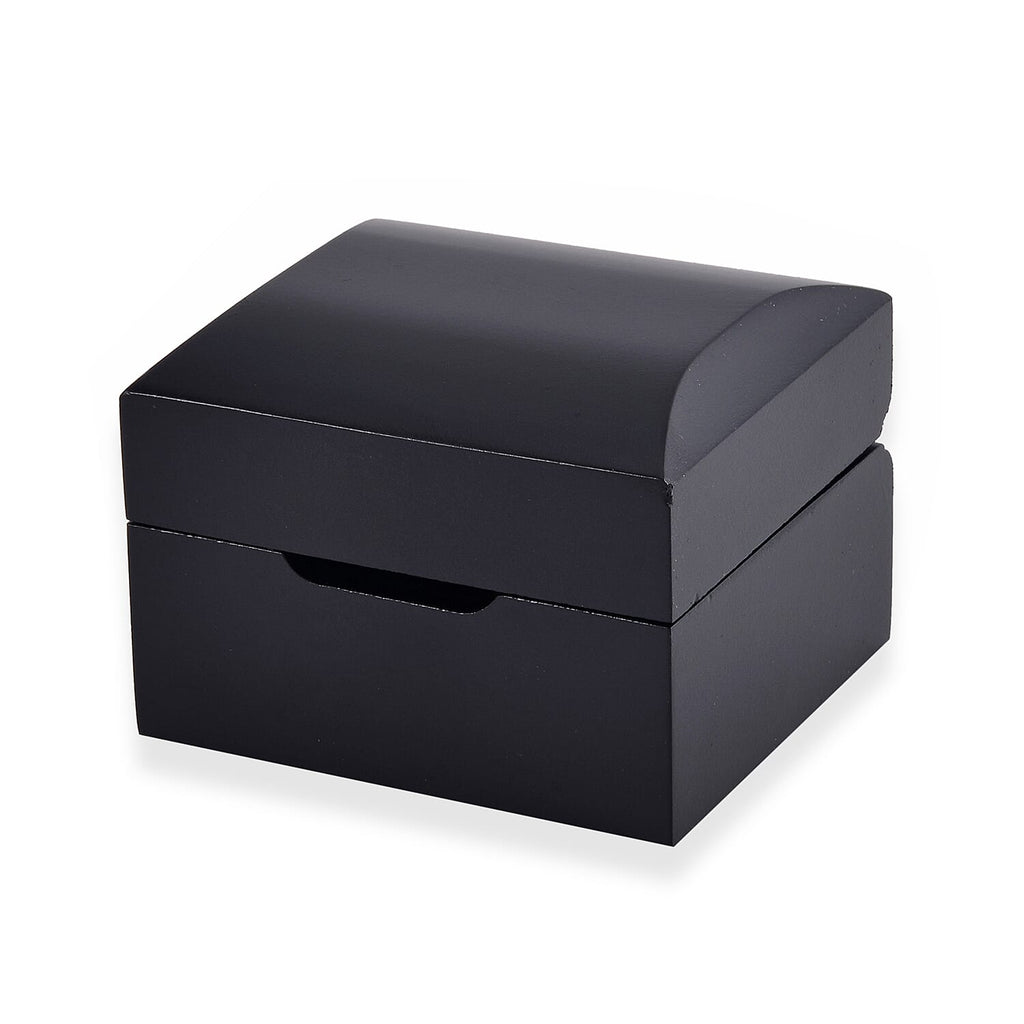 Rhapsody Patterned Ring Box (Size 2x2x1 cm) - Black & Black