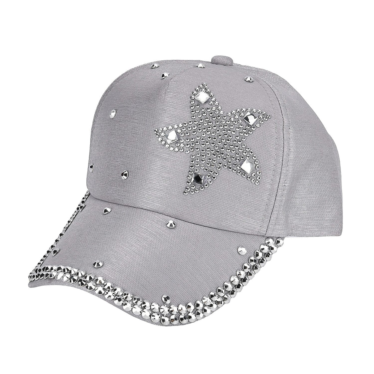 Stylish Sparkling Rhinestone Starfish Cap (Size 58-60 cm) - Grey 7806981 0