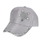 Stylish Sparkling Rhinestone Starfish Cap (Size 58-60 cm) - Grey
