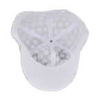 Rhinestones Cap with Butterfly Design - White