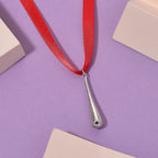 Lucy Q-Drop Bauble CollectionTeardrop Pendant with Red Ribbon