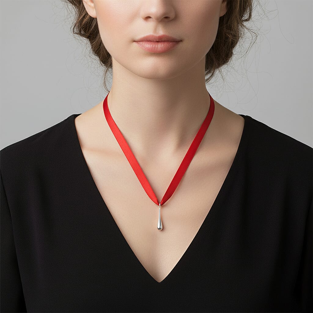 Lucy Q-Drop Bauble CollectionTeardrop Pendant with Red Ribbon 8283772 3
