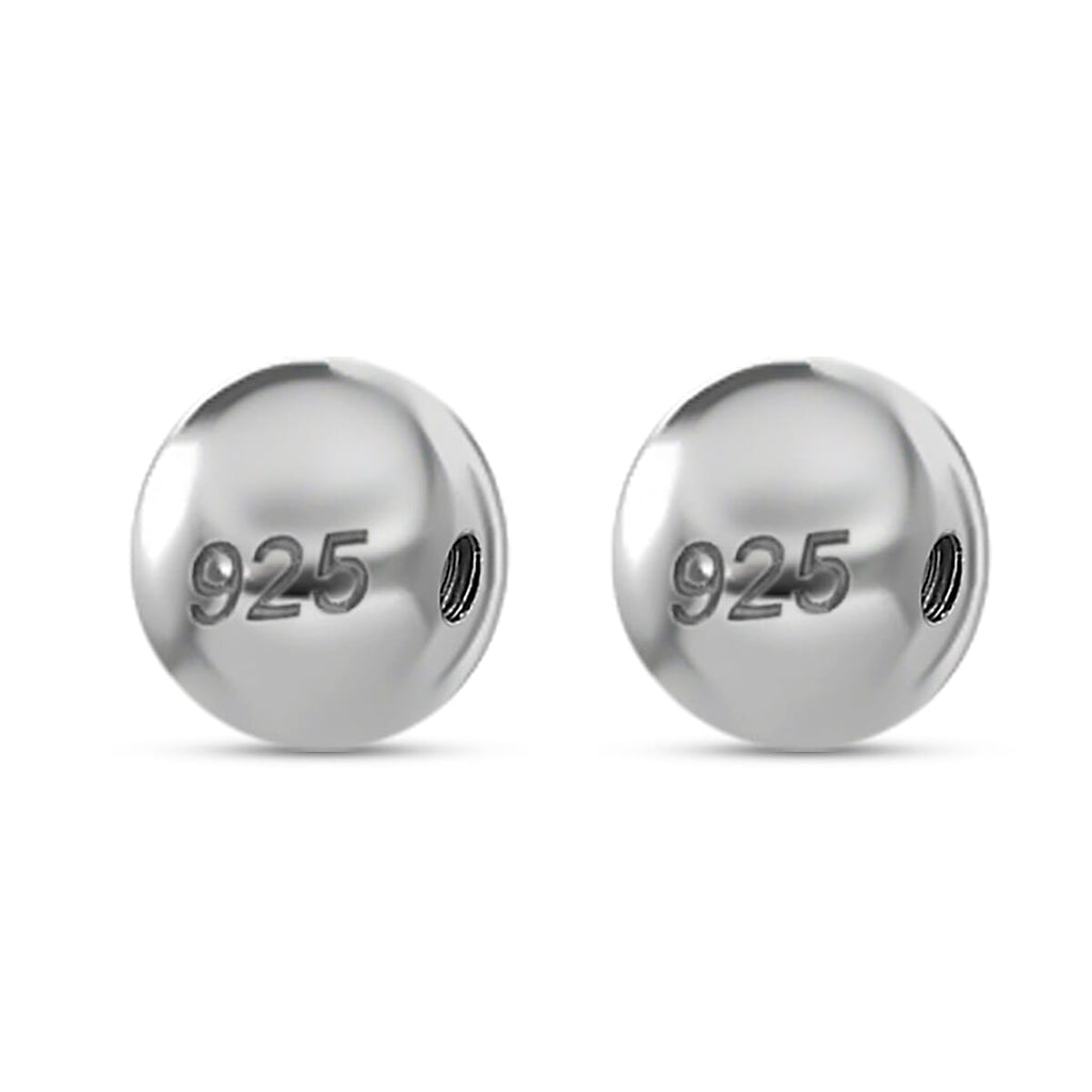 Rhodium Overlay Sterling Silver Ball