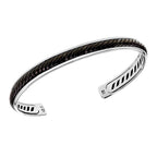 Rhodium Overlay Sterling Silver Bangle,  Silver Wt. 14.6 Gms