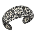 Rhodium Overlay Sterling Silver Bangle,  Silver Wt. 19.4 Gms