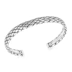 Rhodium Overlay Sterling Silver Bangle,  Silver Wt. 29.5 Gms