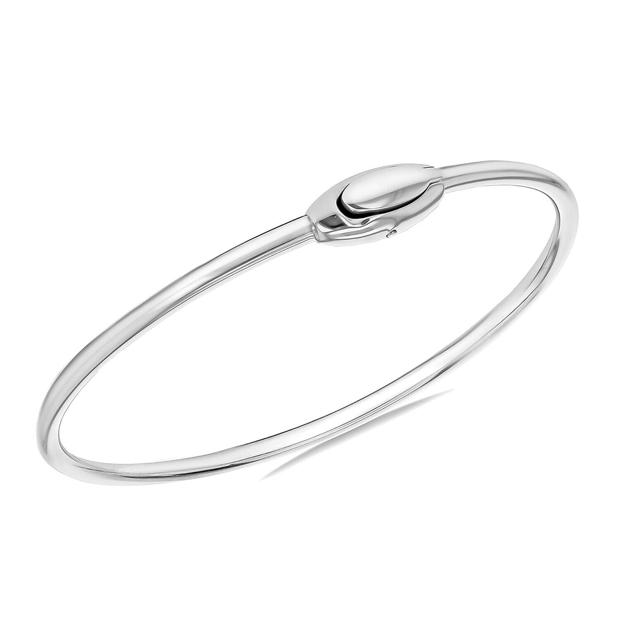 Sterling Silver Rhodium Plated Flexible Bangle (Size - 6-7) 7312927 0