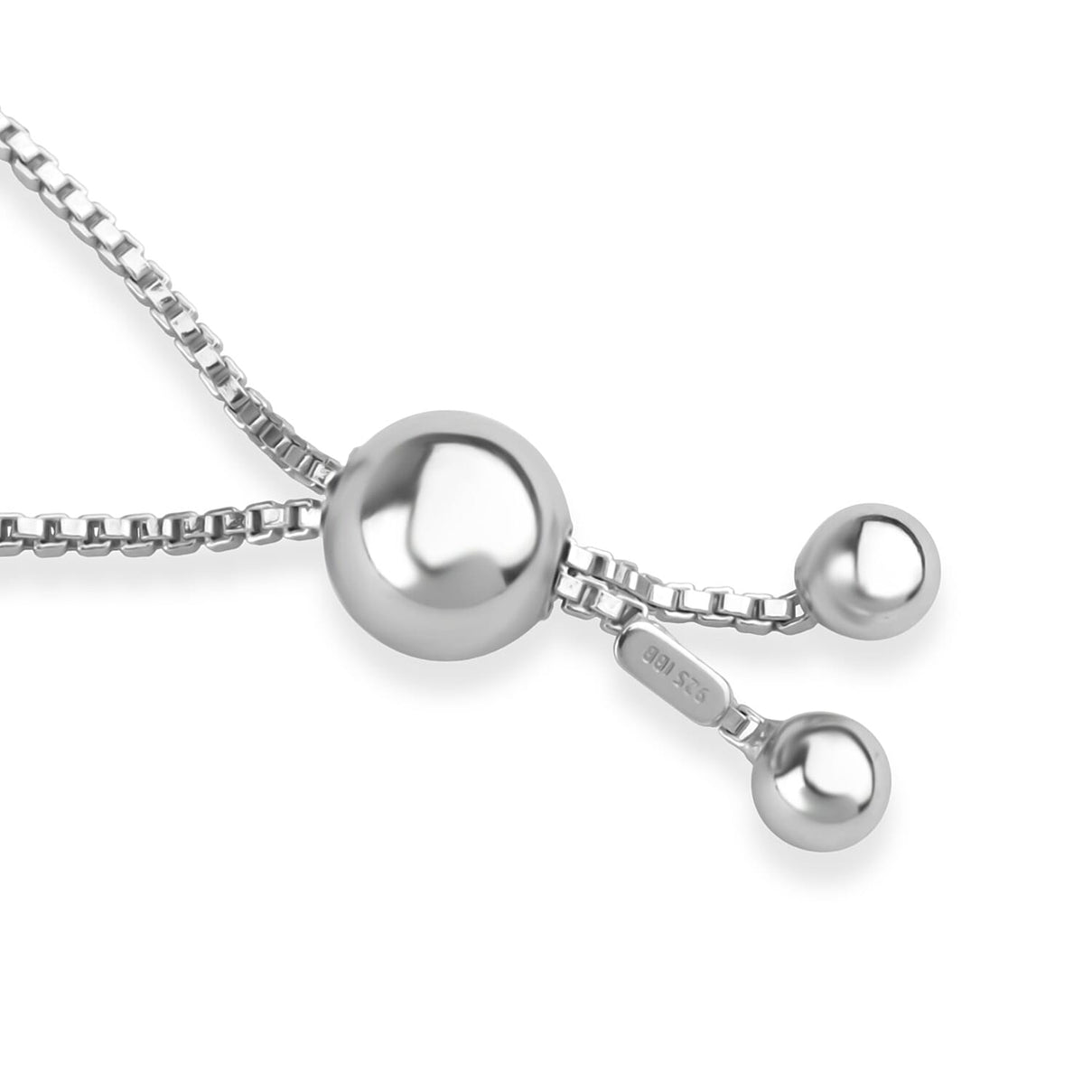 Rhodium Overlay Sterling Silver Beads Adjustable Bolo Bracelet 8356385 5