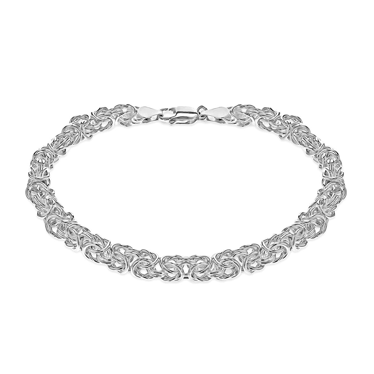 Sterling Silver Rhodium Plated 5.5mm Byzantine Chain Bracelet 7.5 Inch 7313324 0