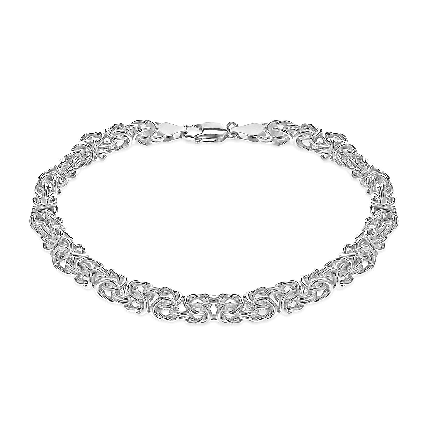 Sterling Silver Rhodium Plated 5.5mm Byzantine Chain Bracelet 7.5 Inch 7313324 0