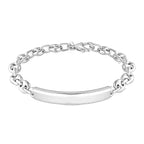 Rhodium Overlay Sterling Silver Bracelet (Size - 7.5),  Silver Wt. 9.6 Gms