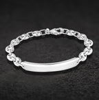 Rhodium Overlay Sterling Silver Bracelet (Size - 7.5),  Silver Wt. 9.6 Gms