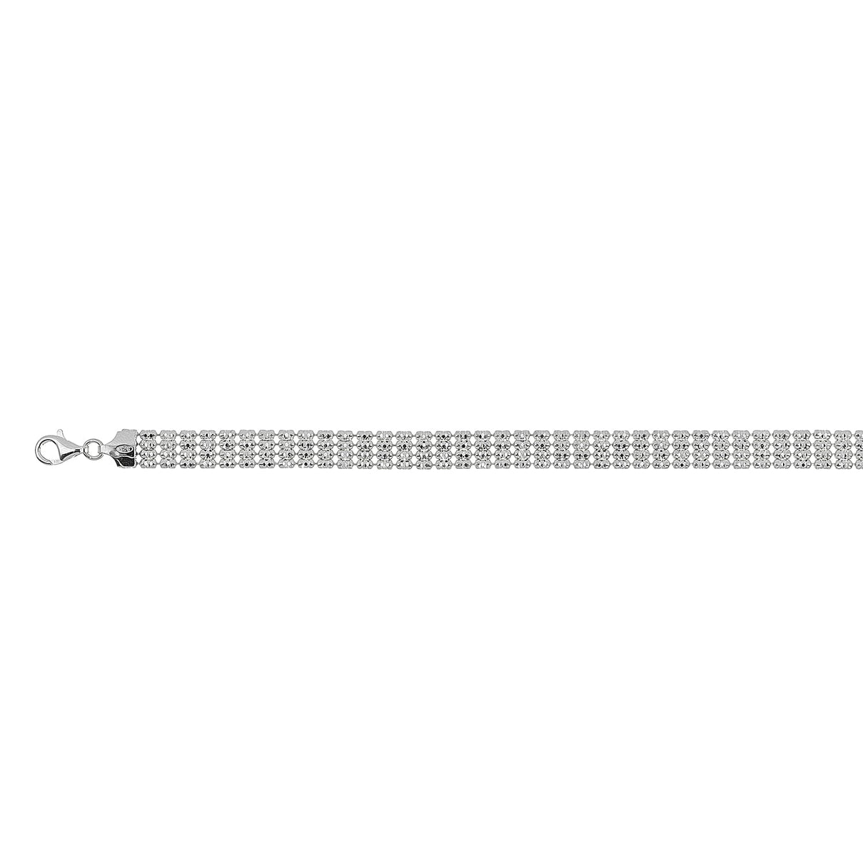 Rhodium Overlay Sterling Silver Fantasy Bracelet (Size - 7.5) With Lobster Clasp 7842335 0