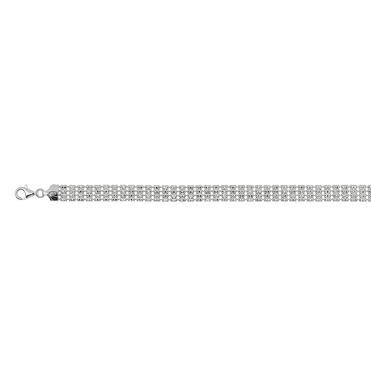 Rhodium Overlay Sterling Silver Fantasy Bracelet (Size - 7.5) With Lobster Clasp 7842335 0
