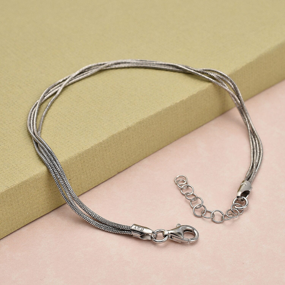 Rhodium Overlay Sterling Silver Bracelet (Size - 7 with 1 Inch Extender) 7268913 1