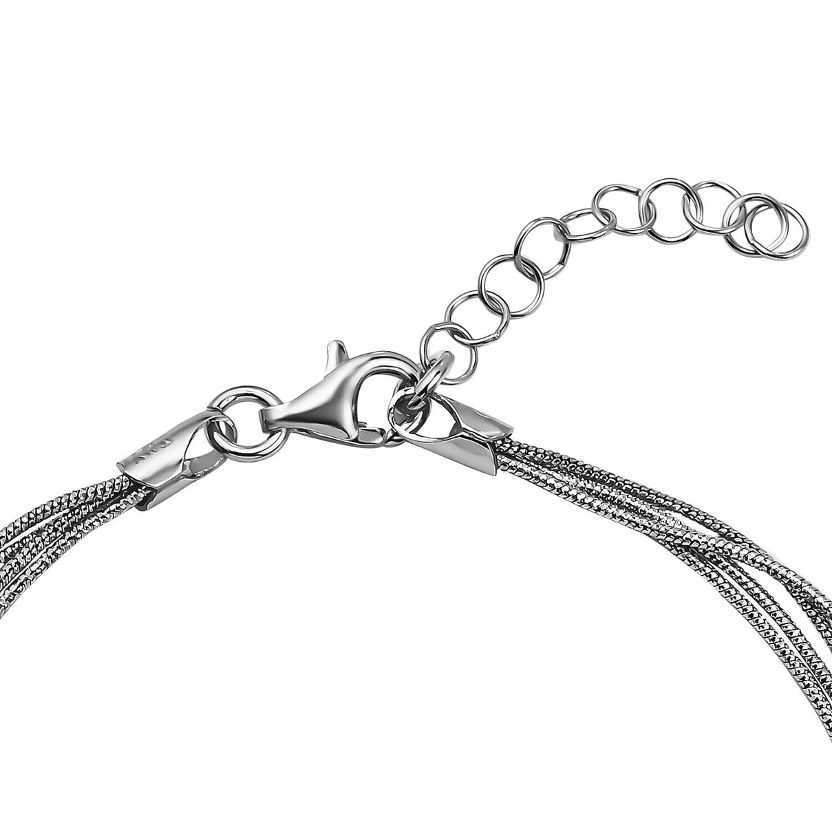 Rhodium Overlay Sterling Silver Bracelet (Size - 7 with 1 Inch Extender) 7268913 3