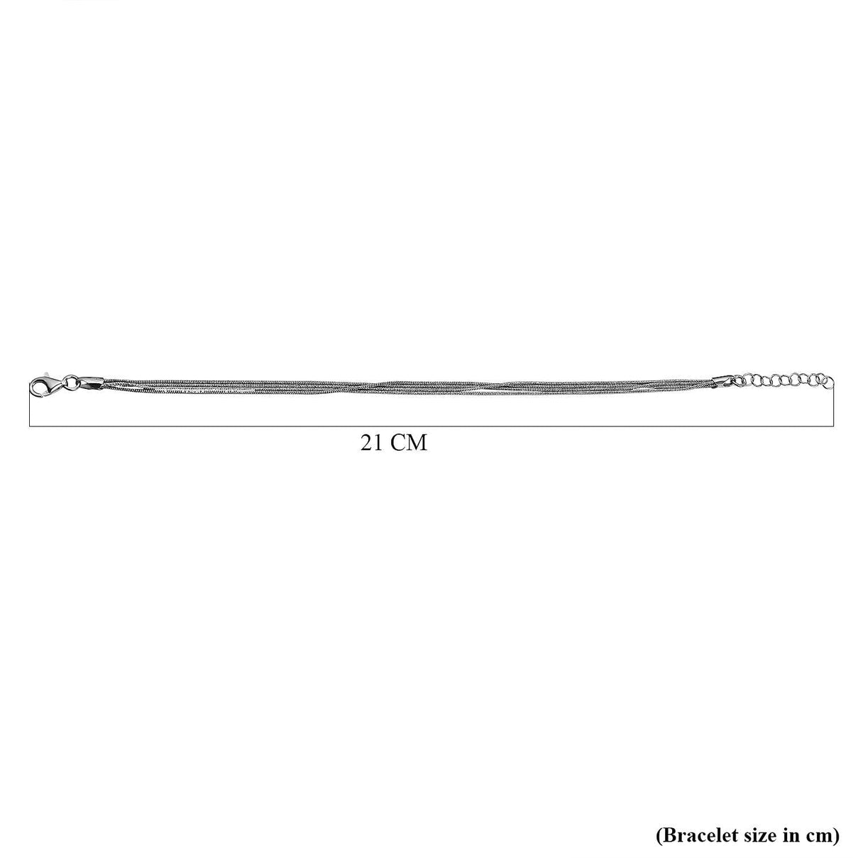 Rhodium Overlay Sterling Silver Bracelet (Size - 7 with 1 Inch Extender) 7268913 4