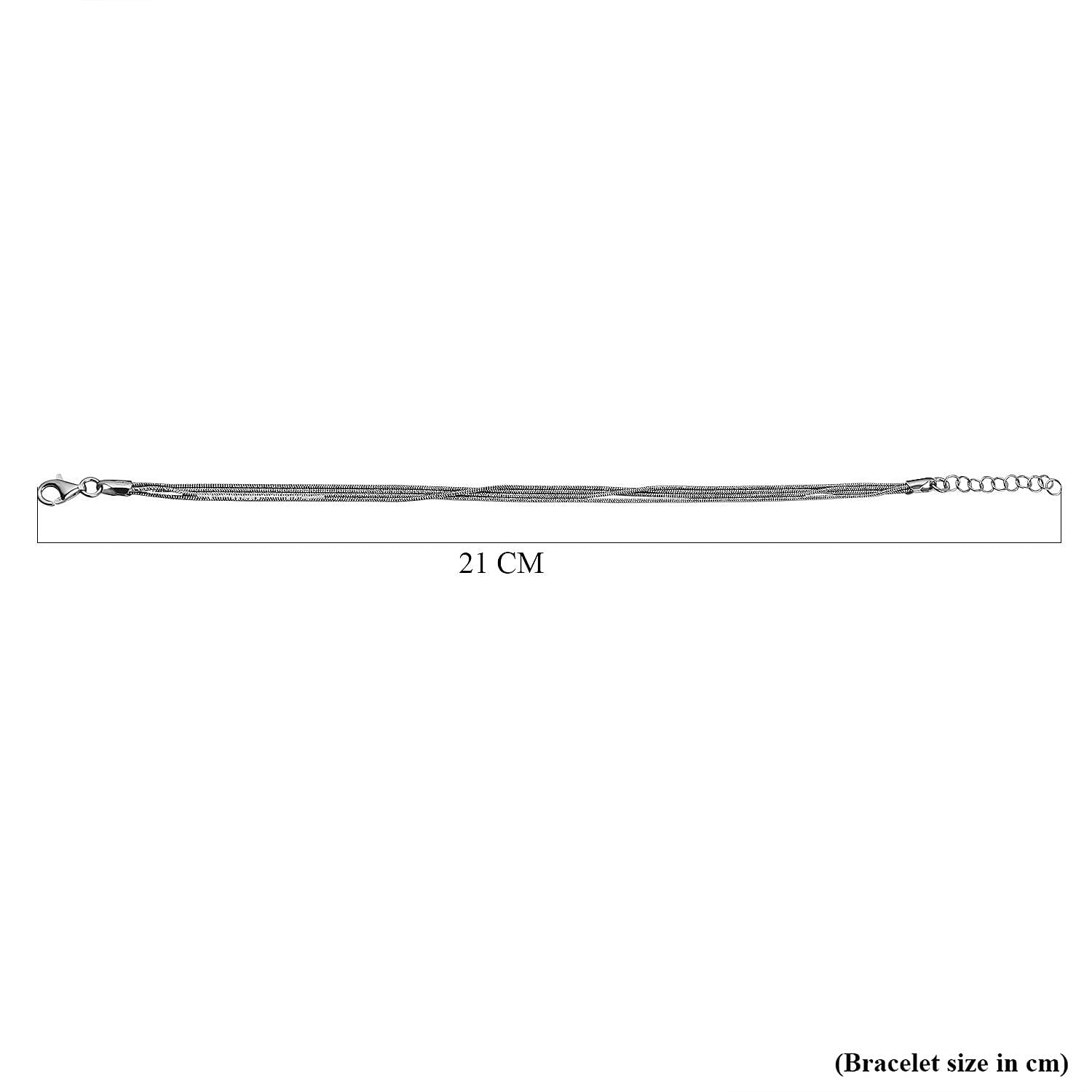 Rhodium Overlay Sterling Silver Bracelet (Size - 7 with 1 Inch Extender) 7268913 4