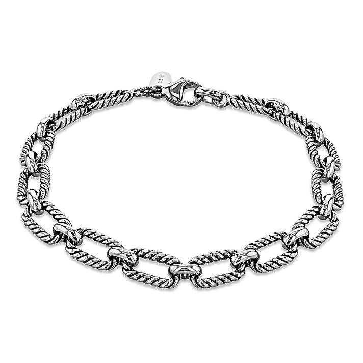 Sterling Silver Rhodium Plated 7.5mm Twist Link Bracelet 8.5 Inch 7315059 1